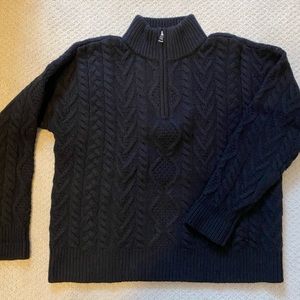 Lauren by Ralph Lauren black zip-up sweater